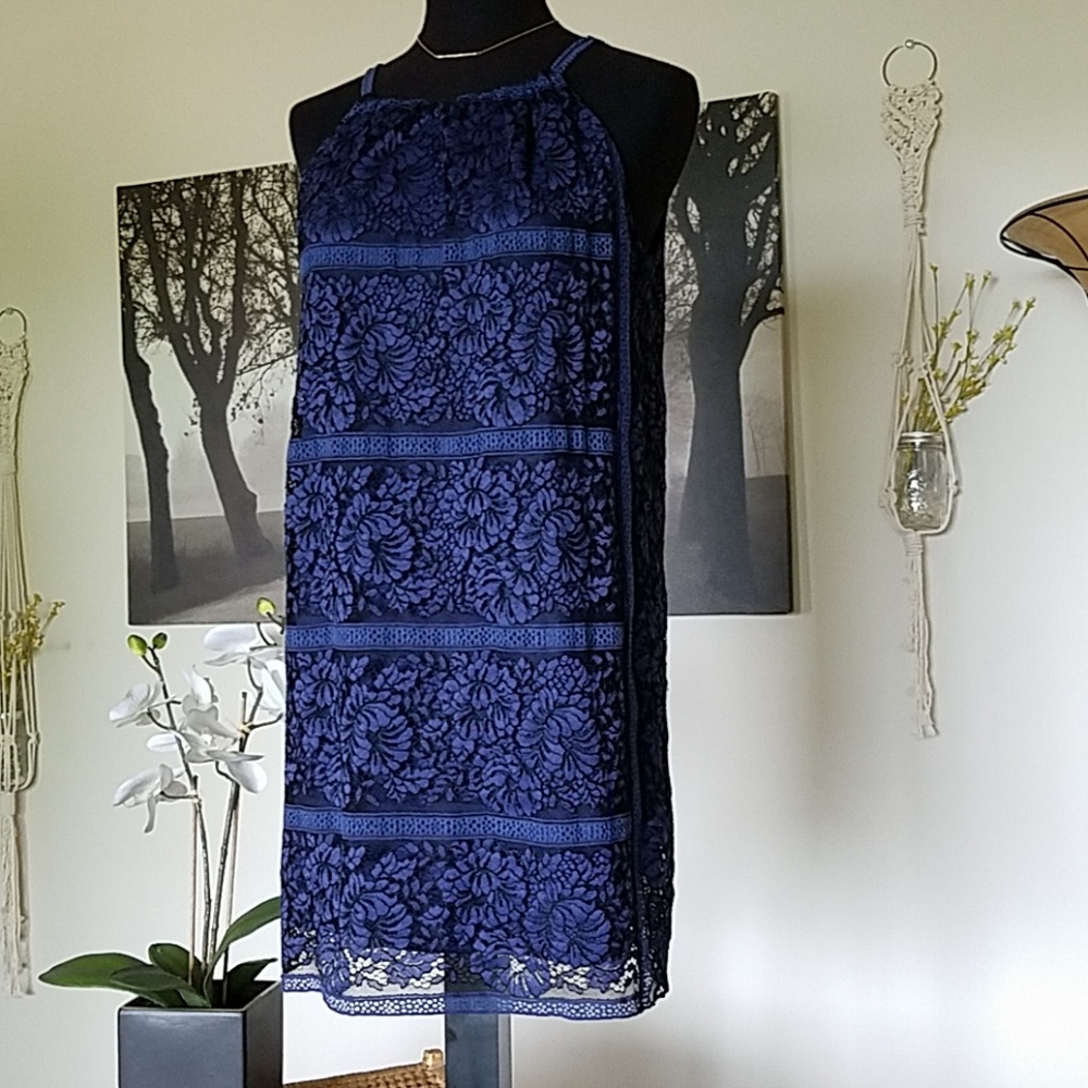 Max Studio short blue dress